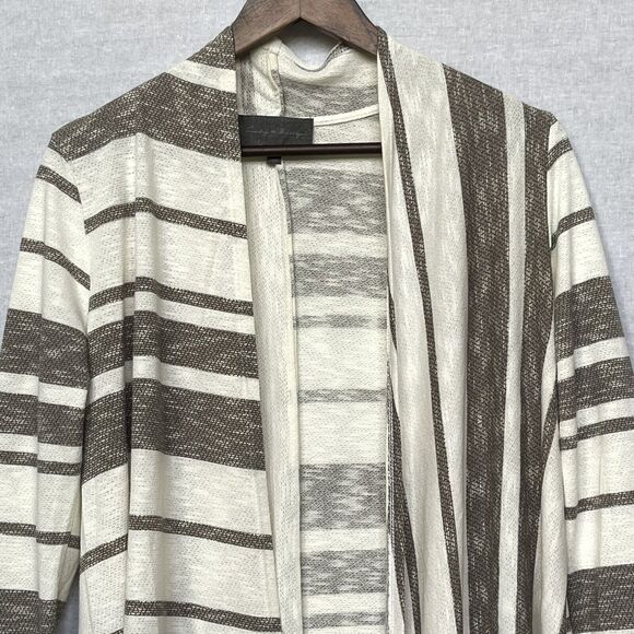 Sunday in Brooklyn Open-Front Cardigan Sweater Top Women Size M Off-White Gray - Picture 2 of 10